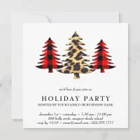 *~* PHOTO Leopard Plaid AP20  Christmas  Party   Invitation