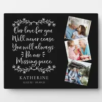 Family Memorial Three Photo Keepsake Plaque