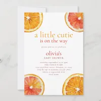 Little Cutie Orange Slices Girl Baby Shower  Invitation