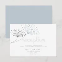 Modern Simple Doodle Flower Dusty Blue Invitation