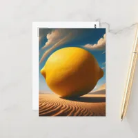 Giant Surreal Lemon Postcard