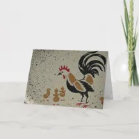 Vintage Chickens Card