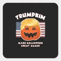 Trumpkin Funny Pumpkin Pie Pun Usa Liberals Hallow Square Sticker