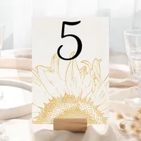 Yellow Sunflower Graphic Table Numbers
