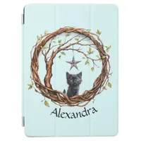 Cute Black Kitten Watching a Star iPad Air Cover