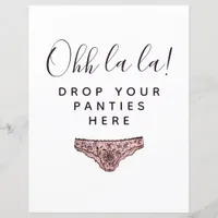 BUDGET Drop Your Panties Here Bridal Shower Sign