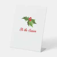 Merry Christmas Mistletoe Pedestal Sign