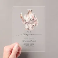 Luxury PJs & Prosecco Acrylic Bachelorette Party Invitations