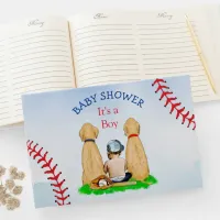 Boy's Baseball Themed Baby Shower 2 Labs and Baby Guest Book