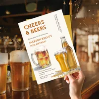 Cheers & Beers Any Age Brewery Theme Birthday Invitation