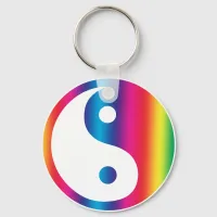 Rainbow Yin Yang Keychain