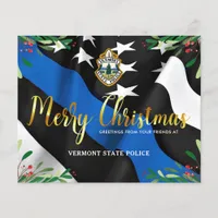 Budget Police Department Christmas Card Blue Flag