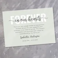 Sage Forever in Our Hearts Sympathy Funeral Thank You Card