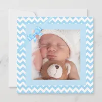 Baby Boy Blue Striped Birth Announcement