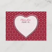 Deep Pink Hearts Wedding Table Seat Cards