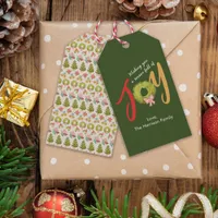 Nostalgic Christmas Modern Colorful Typography Gift Tags