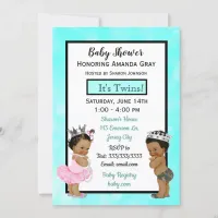 Prince and Princess Twins Baby Shower Invitation