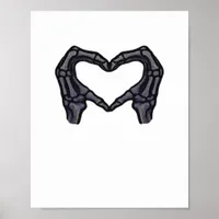 Hands Forming Skeleton Heart Hands Minimal Touch Poster