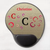 Gel Mousepad - Multiple Letters with Name in Reds