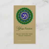 Yoga Om Organic New Age Business Cards