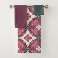 Patterned  bath towel set