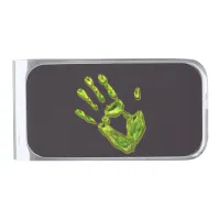 Glowing Ghoul Handprint Silver Finish Money Clip