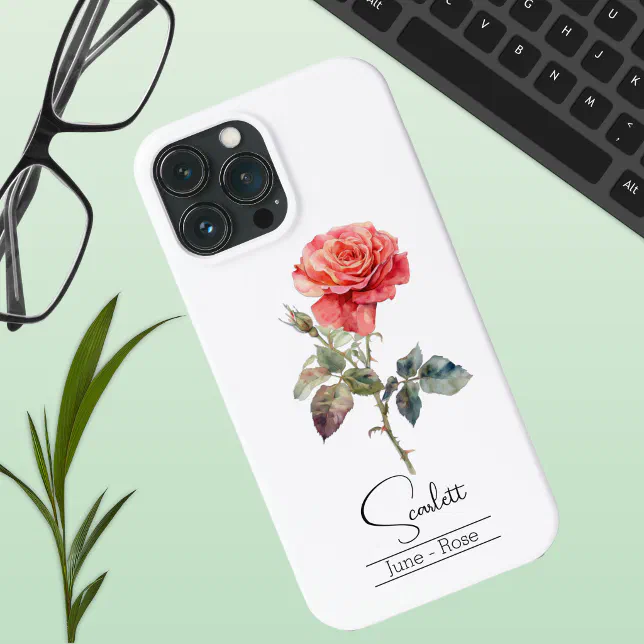 Birth Month Flower June Rose iPhone 13 Pro Max Case