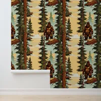 Bigfoot in the Woods Sasquatch Pattern Wallpaper