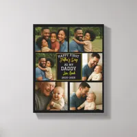 Happy First Father Day Personalized Photo Collage Canvas Print