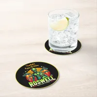 Roswell’s Alien Oasis Awaits You! Round Paper Coaster