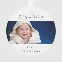 Grandfather Best Grandpa Ever baby photo Ornament