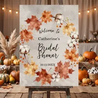 Autumn Foliage Cotton Bridal Shower Welcome Foam Board
