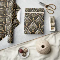 Black Gold Christmas Pattern#15 ID1009 Wrapping Paper