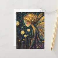 Beautiful Colorful Dandelion Fairy  Postcard