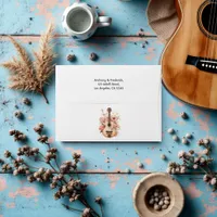 Western Wedding Floral Guitar Envelope