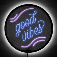 Good Vibes Neon Blue/Purple ID970 LED Sign