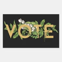 Vintage Greenery Floral Elegant Feminine Go Vote Rectangular Sticker