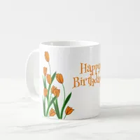 Colorful Wildflower Floral - Happy Birthday  Coffee Mug