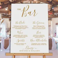 Wedding Signature Drink Personalized Gold Bar  Foam Board