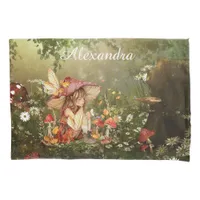 Cute Mushroom Fairy in the Forest Pillow Case