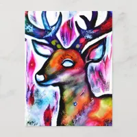 Deer Colorful Postcard