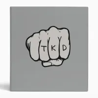TKD Fist Middle Punch 3 Ring Binder