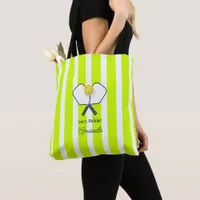 Optic Yellow and Neon Green Pickleball Tote Bag