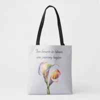 Elegant Watercolor Calla Lilies Romantic Floral Tote Bag