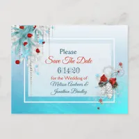 Winter Wedding Themed Save the Date Postcard