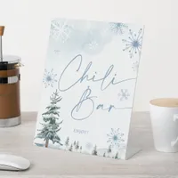 Chili bar blue winter baby shower sign