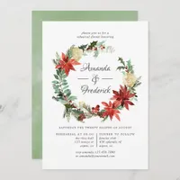 Wintertide Woodland Christmas Rehearsal Dinner Invitation