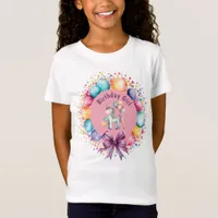 Cute Colorful Watercolor Unicorn Birthday T-Shirt