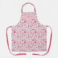 Pink, Blush, and Blue Watercolor Floral Apron