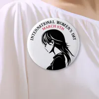 International Women's Day is March 8th Button